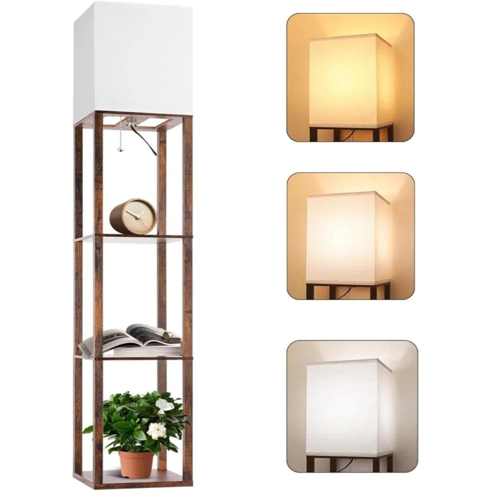 Modern Floor Lamp with Shelf & LED - Perfect for Any Room