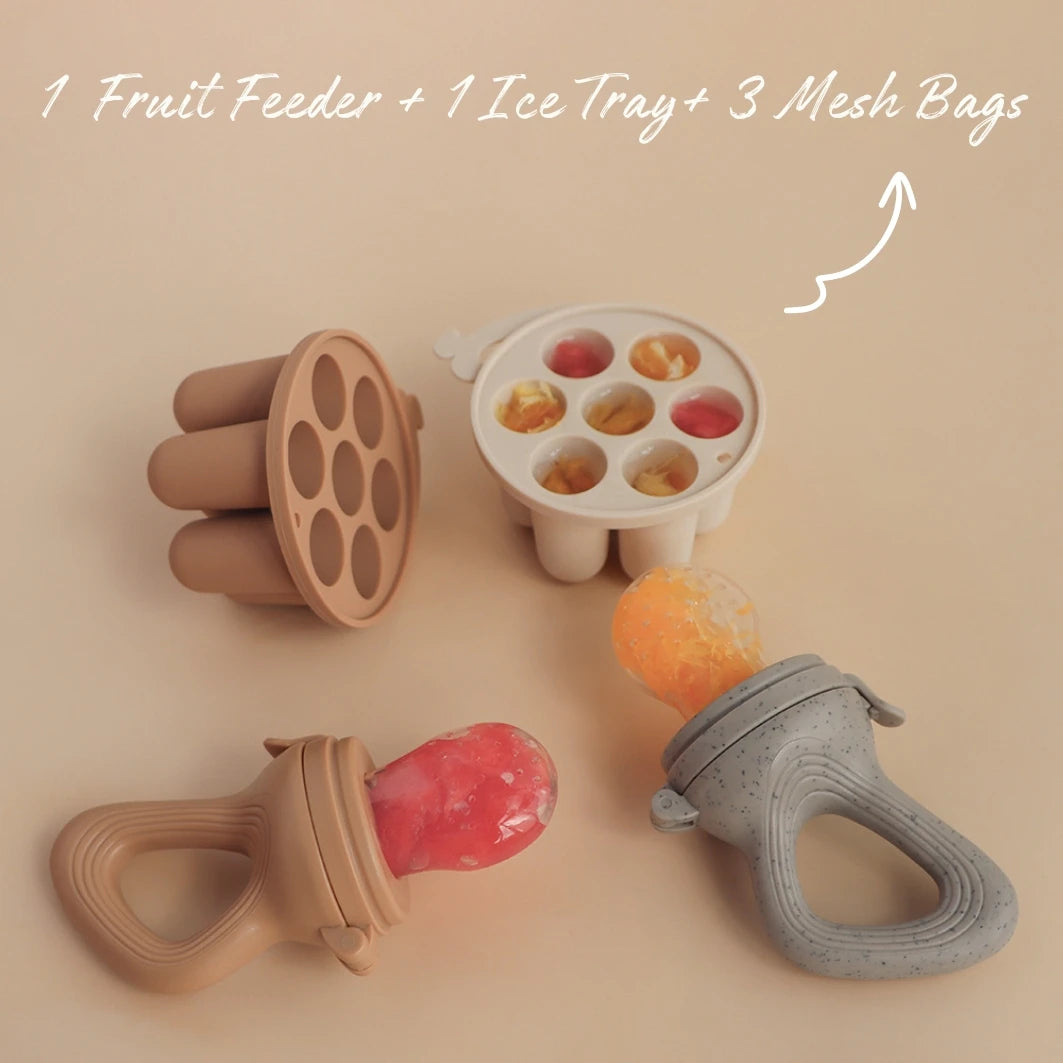 Baby Fruit Feeder & Teether Pacifier Set - Silicone & Freezable