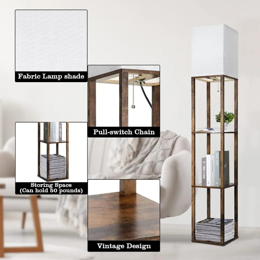 Modern Floor Lamp with Shelf & LED - Perfect for Any Room