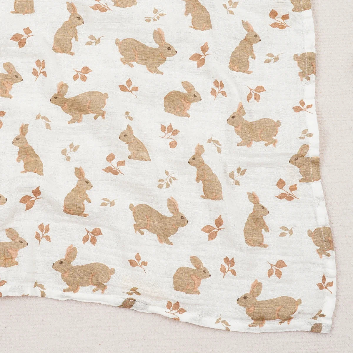 100% Cotton Baby Bath Towel - Soft Muslin Swaddle Blanket