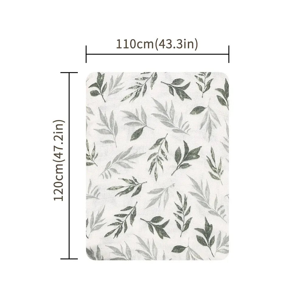 100% Cotton Baby Bath Towel - Soft Muslin Swaddle Blanket