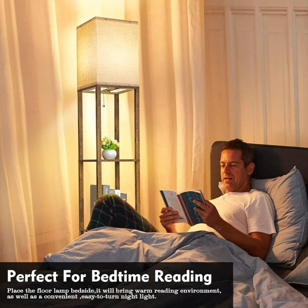 Modern Floor Lamp with Shelf & LED - Perfect for Any Room