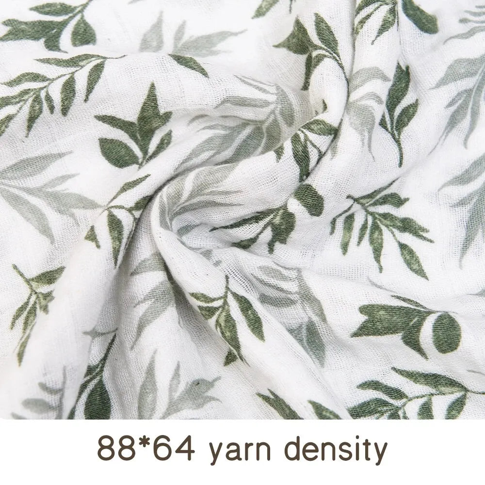 100% Cotton Baby Bath Towel - Soft Muslin Swaddle Blanket