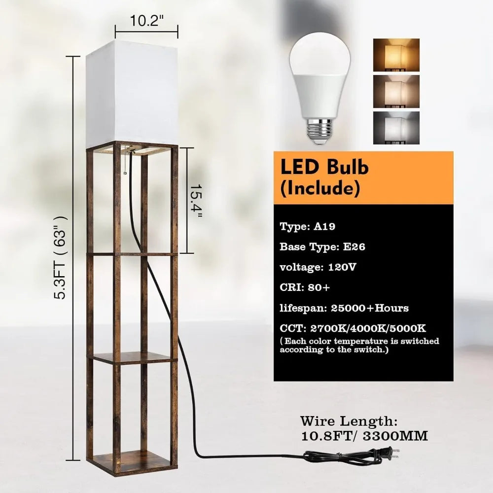 Modern Floor Lamp with Shelf & LED - Perfect for Any Room