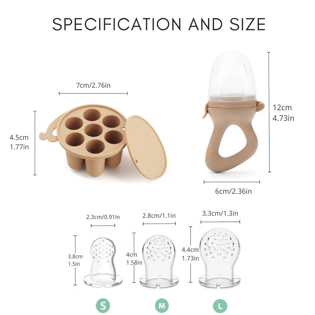 Baby Fruit Feeder & Teether Pacifier Set - Silicone & Freezable