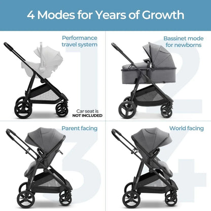 Convertible Baby Stroller: 2-in-1 Bassinet & Foldable Design