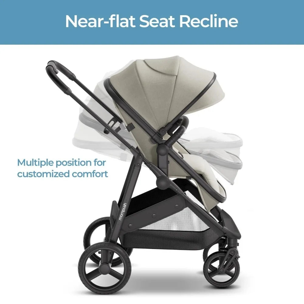 Convertible Baby Stroller: 2-in-1 Bassinet & Foldable Design