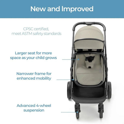 Convertible Baby Stroller: 2-in-1 Bassinet & Foldable Design