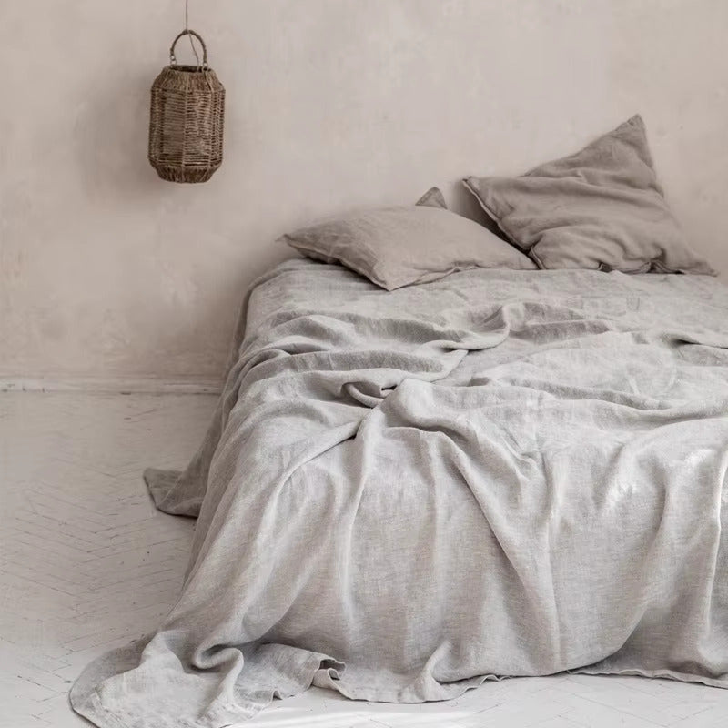 100% Pure Linen Flat Sheet Set – 3 Pieces