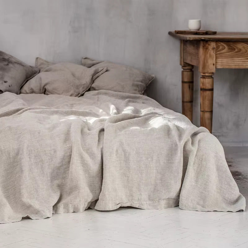 100% Pure Linen Flat Sheet Set – 3 Pieces
