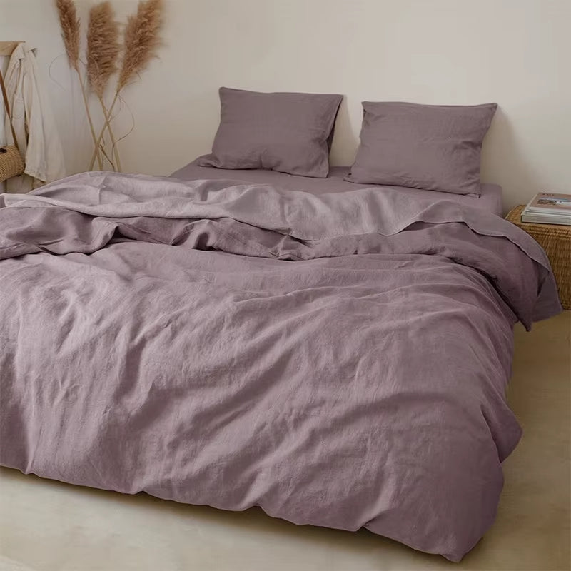 100% Pure Linen Flat Sheet Set – 3 Pieces